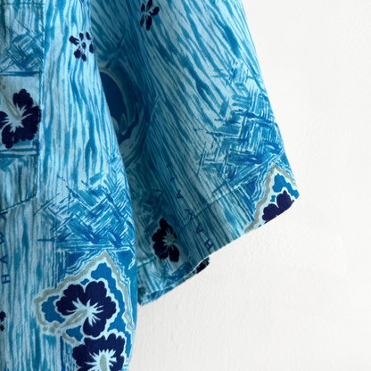 1960s Hawaiian Islands Print Button Up Hawaiian Shirt  - Shop ThreadCount Vintage Co.