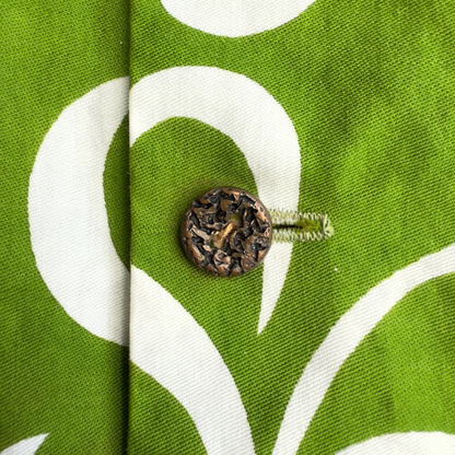 1960s Green & White Floral Button Up Hawaiian Shirt  - Shop ThreadCount Vintage Co.