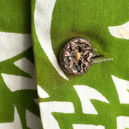 1960s Green & White Floral Button Up Hawaiian Shirt  - Shop ThreadCount Vintage Co.