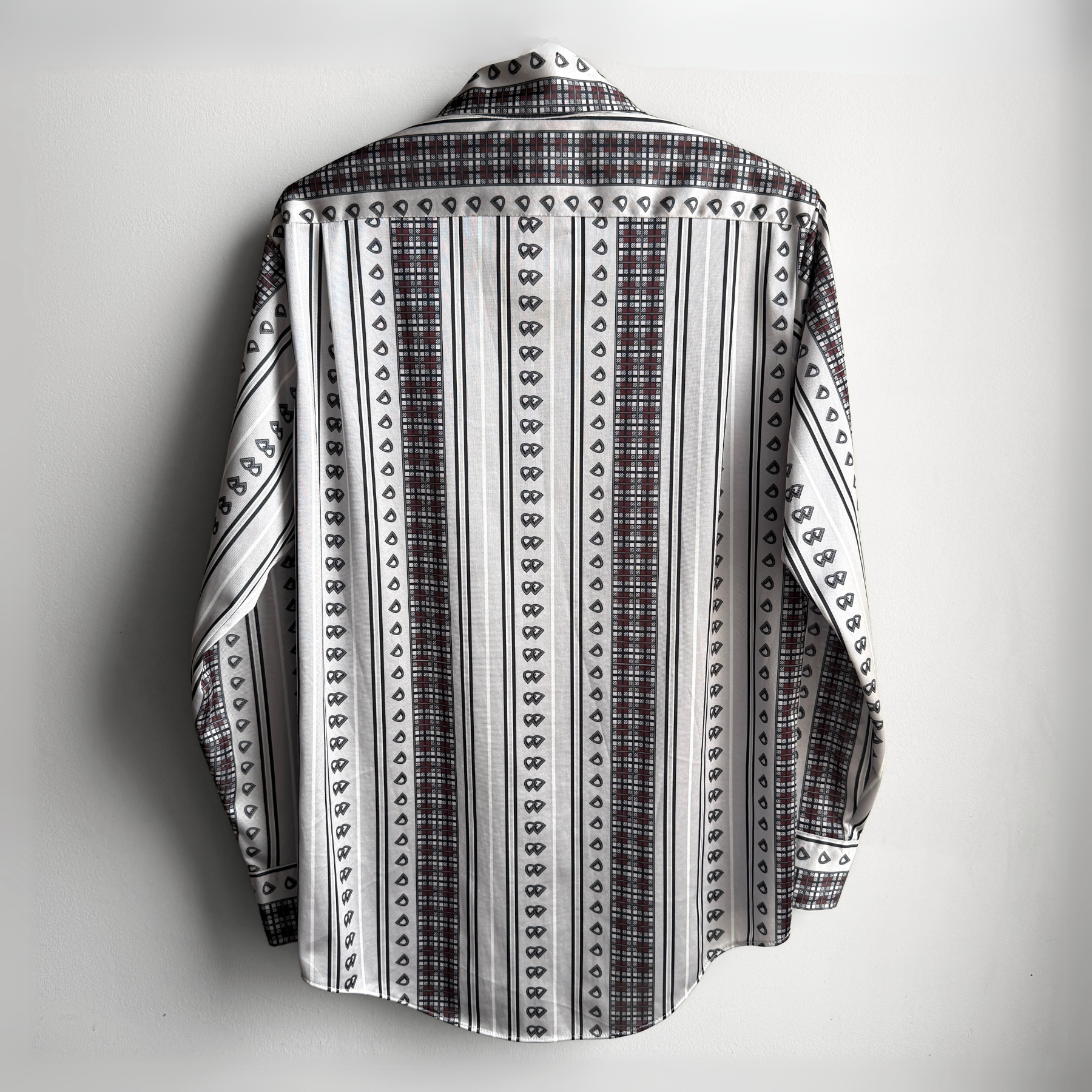 Vintage 1970s Striped Geometric Pattern Disco Shirt  - Shop ThreadCount Vintage Co.