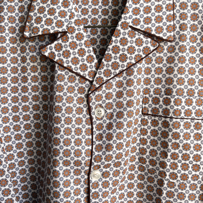 1970s Geometric Print Button Up Pajama Shirt  - Shop ThreadCount Vintage Co.