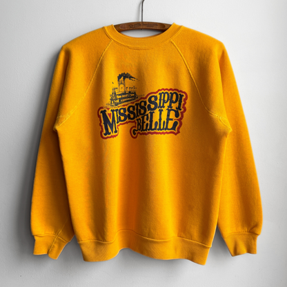 1980s Mississippi Belle Yellow Crewneck Sweatshirt  - Shop ThreadCount Vintage Co.