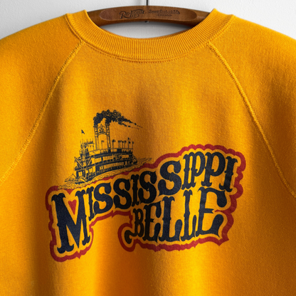 1980s Mississippi Belle Yellow Crewneck Sweatshirt  - Shop ThreadCount Vintage Co.