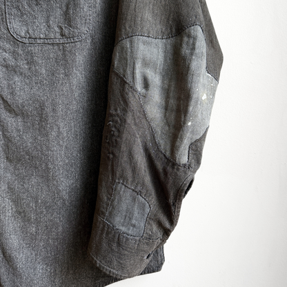 1940s Red Ram Salt & Pepper Repaired Shirt  - Shop ThreadCount Vintage Co.