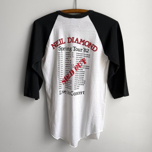Vintage 1982 Neil Diamond Live In Concert Tour Raglan Band Tee  - Shop ThreadCount Vintage Co.