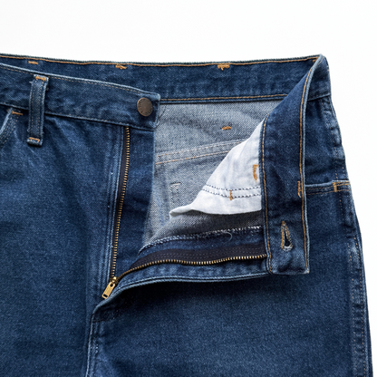 1970s Dark Blue Wash Bootcut Flare Denim Jeans  - Shop ThreadCount Vintage Co.