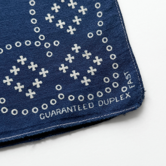 1950s Guaranteed Duplex Fast Blue Cotton Bandana  - Shop ThreadCount Vintage Co.