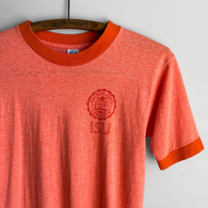 1980s Illinois State University Orange Ringer Tee  - Shop ThreadCount Vintage Co.