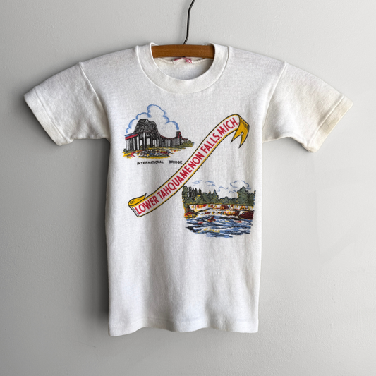 Vintage 1960s Lower Tahquamenon Falls Michigan Graphic Baby Tee  - Shop ThreadCount Vintage Co.