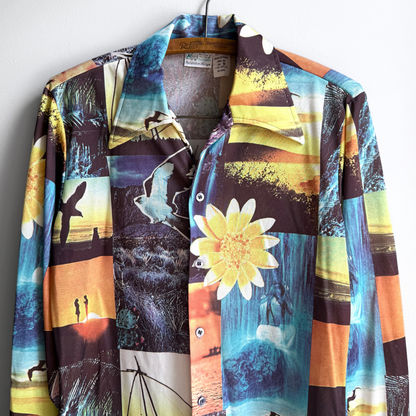 1970s California Photo Print Button Up Shirt  - Shop ThreadCount Vintage Co.