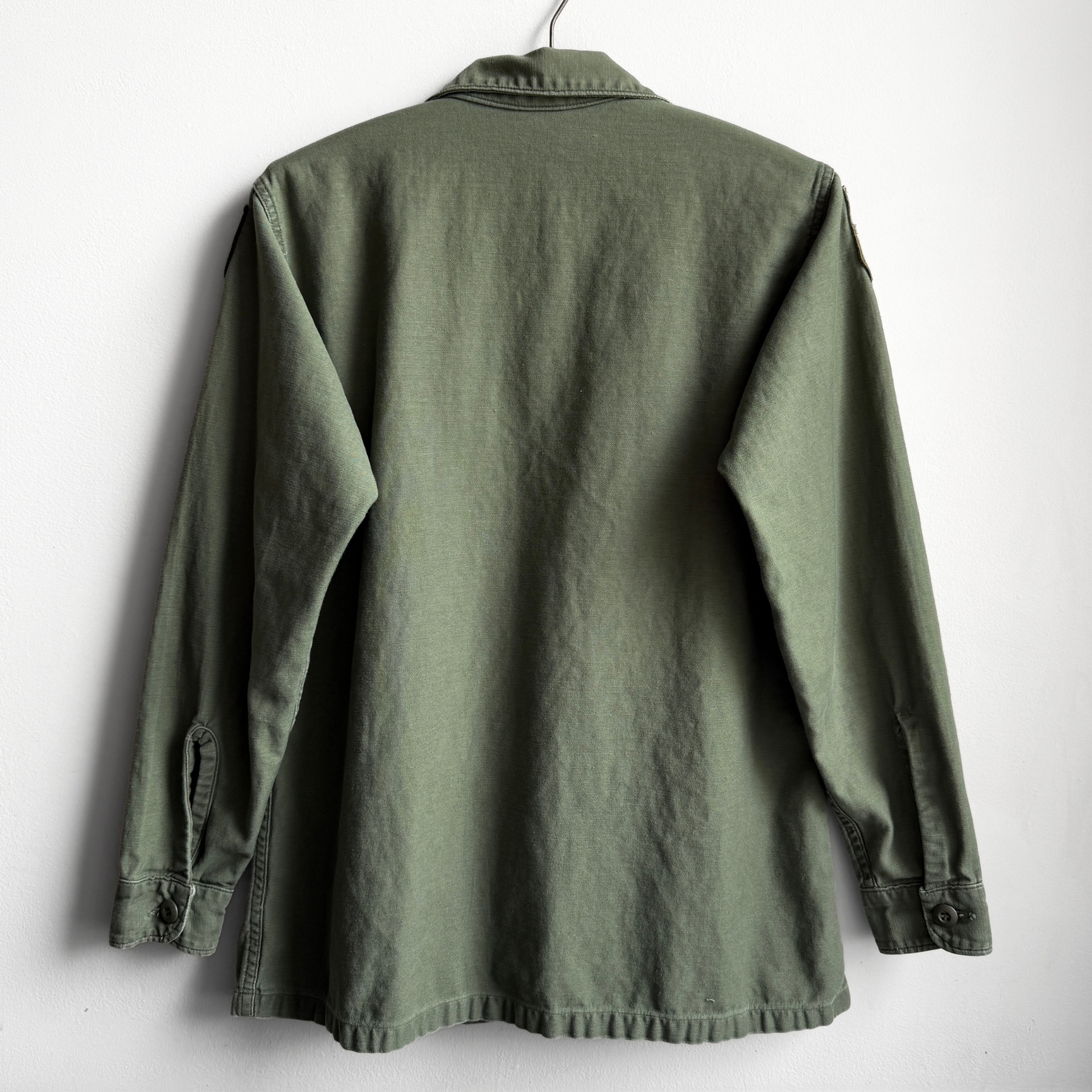 Vintage 1960s U.S. Army OG 107 Sateen Fatigue Field Shirt  - Shop ThreadCount Vintage Co.