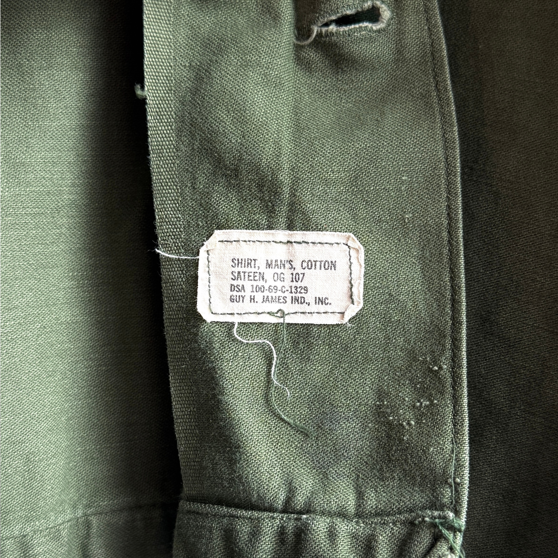 Vintage 1960s U.S. Army OG 107 Sateen Fatigue Field Shirt  - Shop ThreadCount Vintage Co.