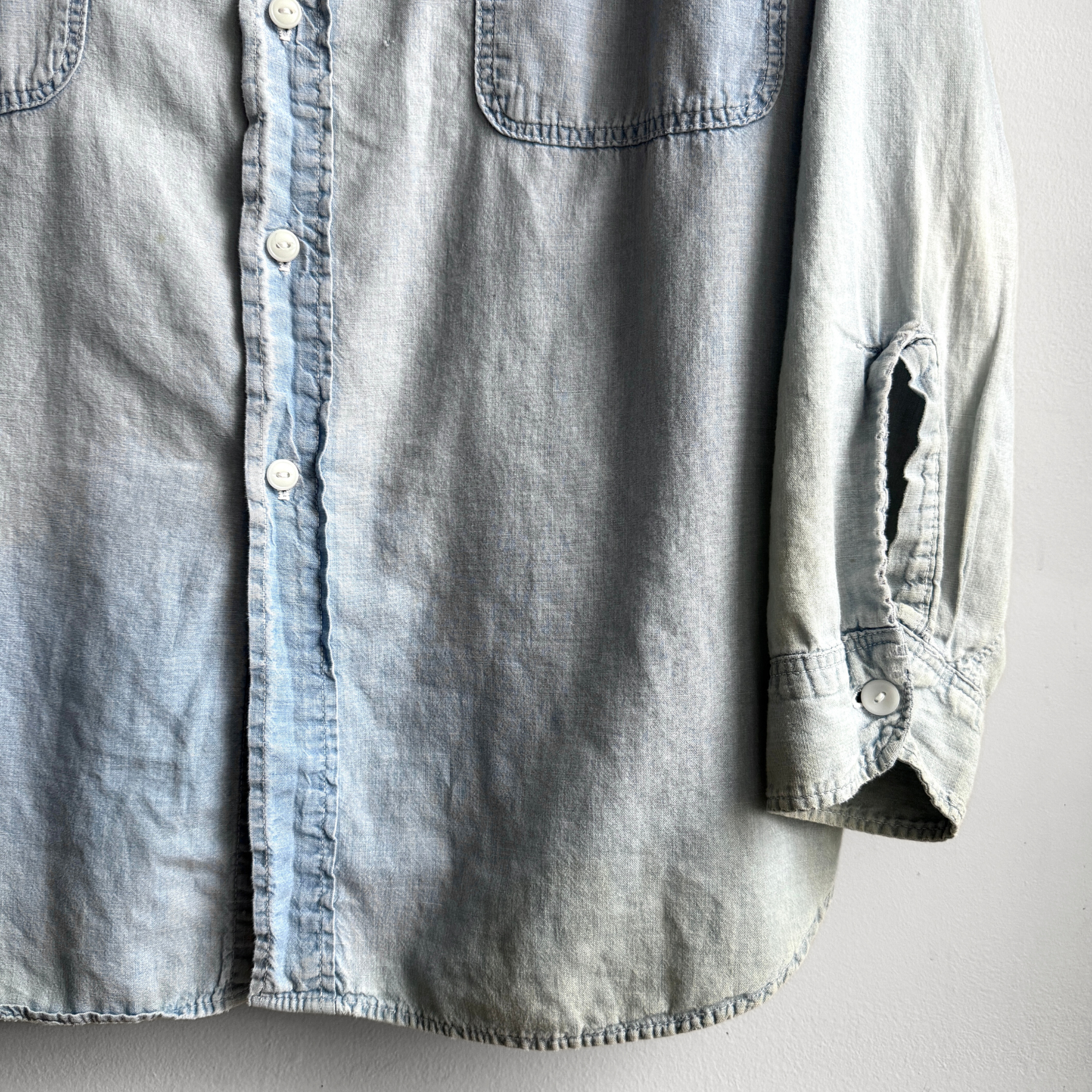 Vintage 1970s Big Mac Chambray Eagle Embroidery Work Shirt  - Shop ThreadCount Vintage Co.