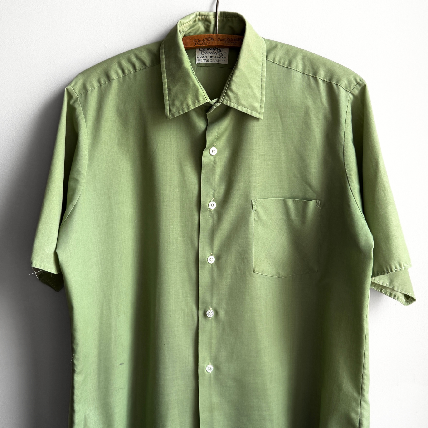 Vintage 1970s Modified Short Sleeve Button Up Dress Shirt  - Shop ThreadCount Vintage Co.