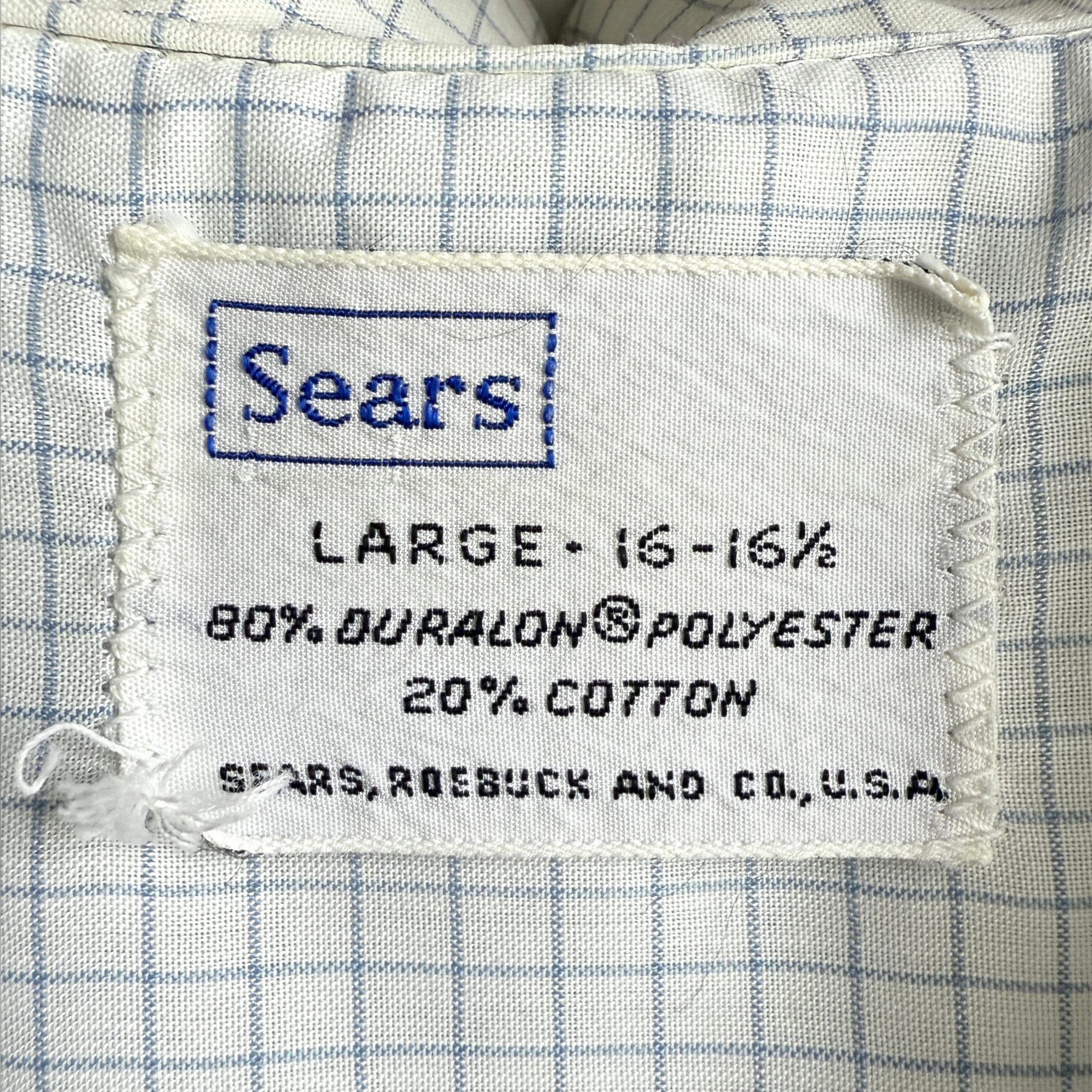 Vintage 1970s White Mini Check Casual Button Up Shirt  - Shop ThreadCount Vintage Co.