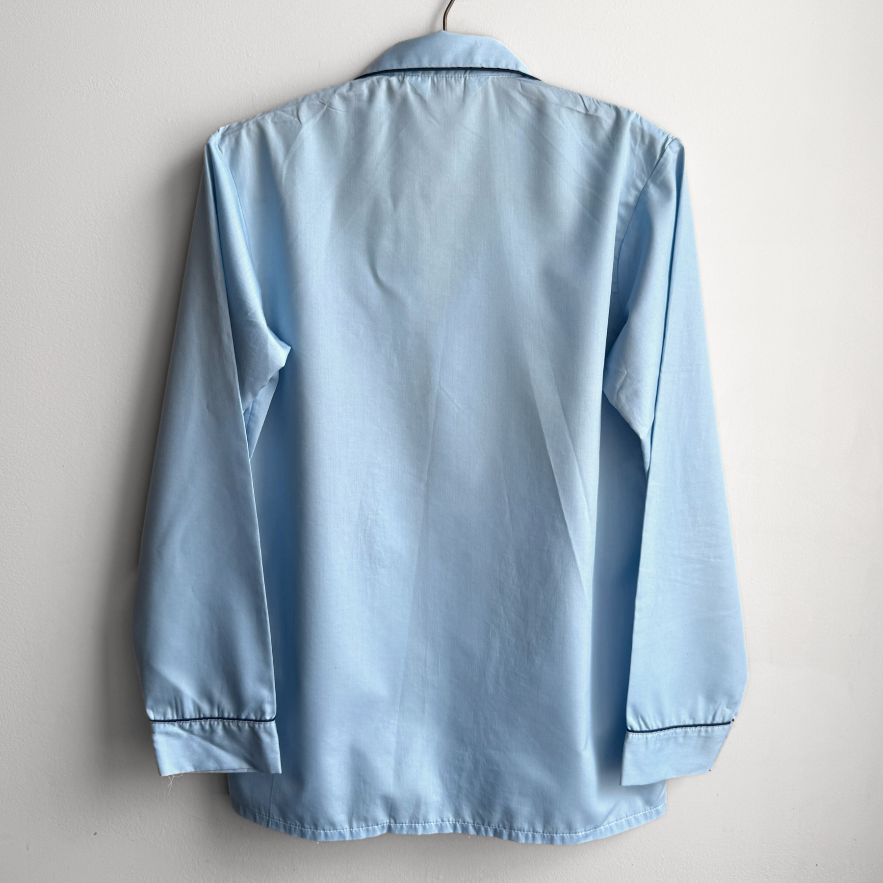 1970s Blue Button Up Pajama Shirt  - Shop ThreadCount Vintage Co.