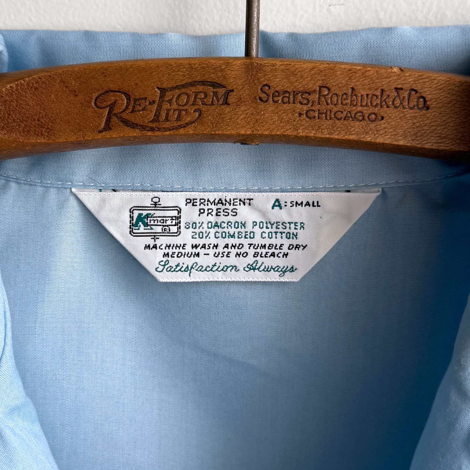 1970s Blue Button Up Pajama Shirt  - Shop ThreadCount Vintage Co.