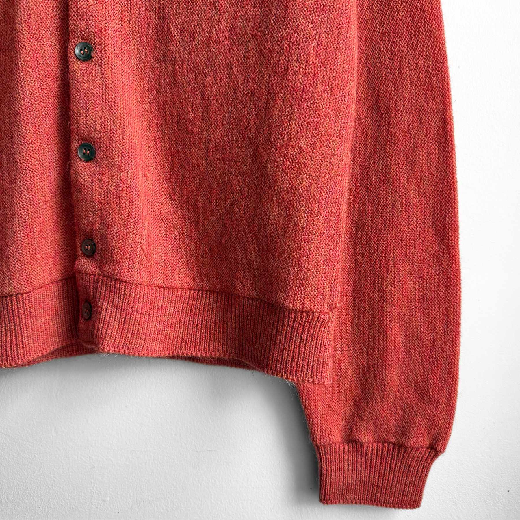 1960s Orange Zefkrome Acrylic Knit Cardigan  - Shop ThreadCount Vintage Co.