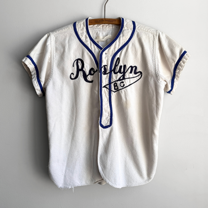 1940s Roslyn BC Chain Stitch Baseball Jersey  - Shop THREADCOUNT Vintage Co.