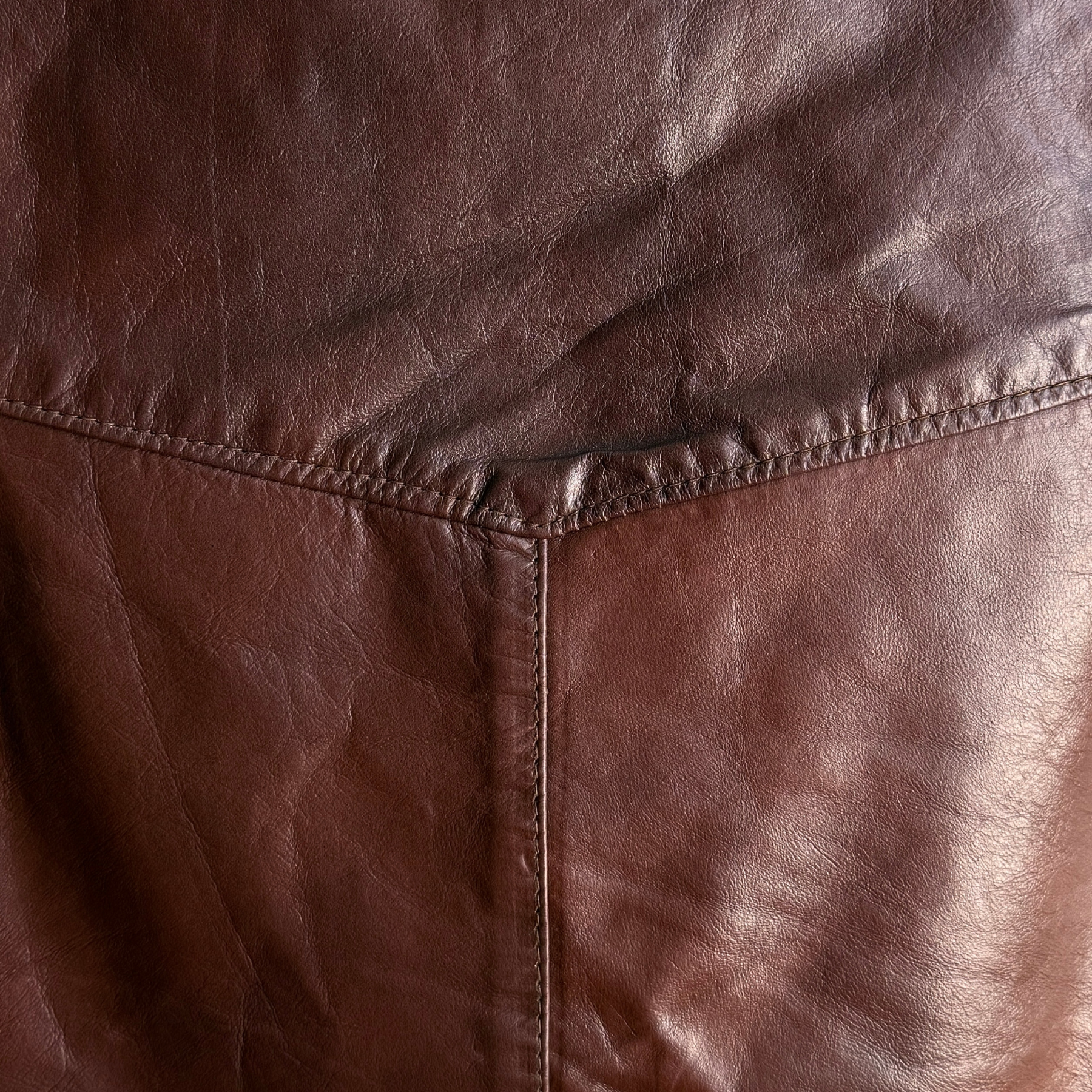 1970s The Leather Shop Brown Genuine Leather Vest  - Shop ThreadCount Vintage Co.