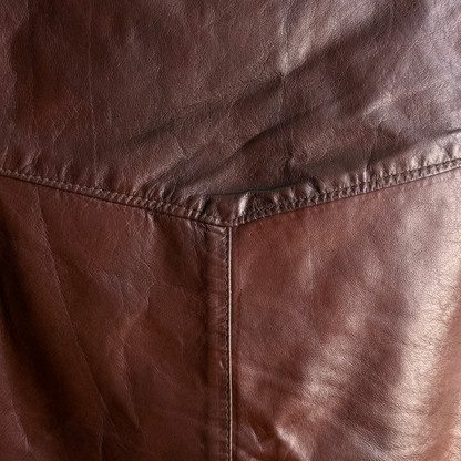 1970s The Leather Shop Brown Genuine Leather Vest  - Shop ThreadCount Vintage Co.