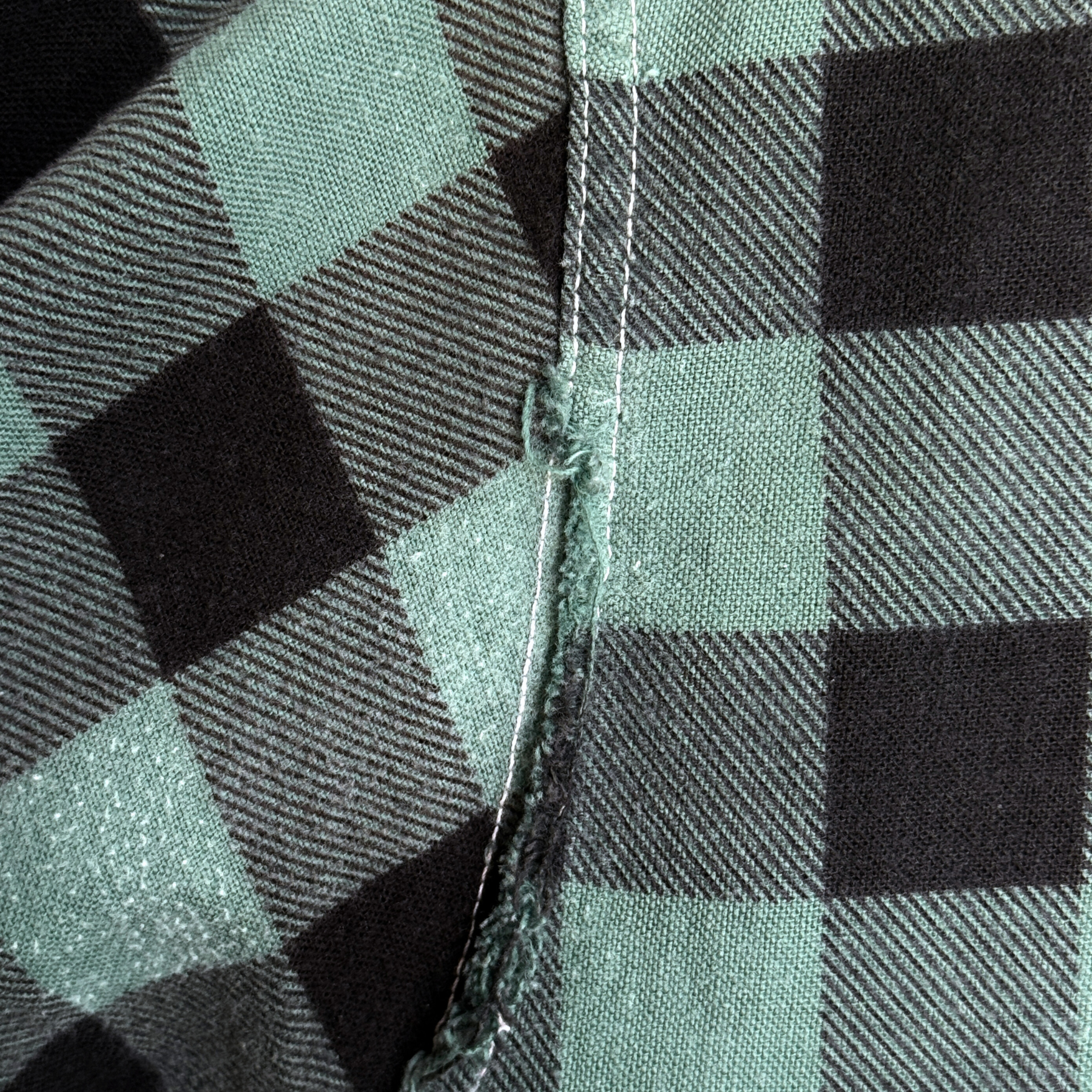 1960s Green & Black Plaid Loop Collar Flannel Shirt  - Shop ThreadCount Vintage Co.