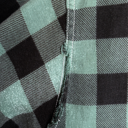 1960s Green & Black Plaid Loop Collar Cotton Shirt  - Shop THREADCOUNT Vintage Co.