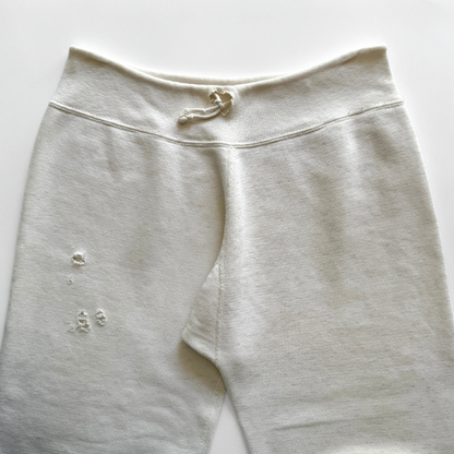 1950s White Cotton Expansion Gusset Sweatpants  - Shop ThreadCount Vintage Co.
