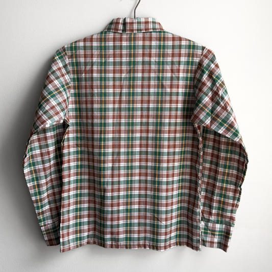 1970s Green & Brown Plaid Button Up Shirt  - Shop THREADCOUNT Vintage Co.