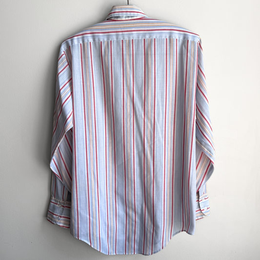 1970s Light Blue Striped Button Up Dress Shirt  - Shop THREADCOUNT Vintage Co.