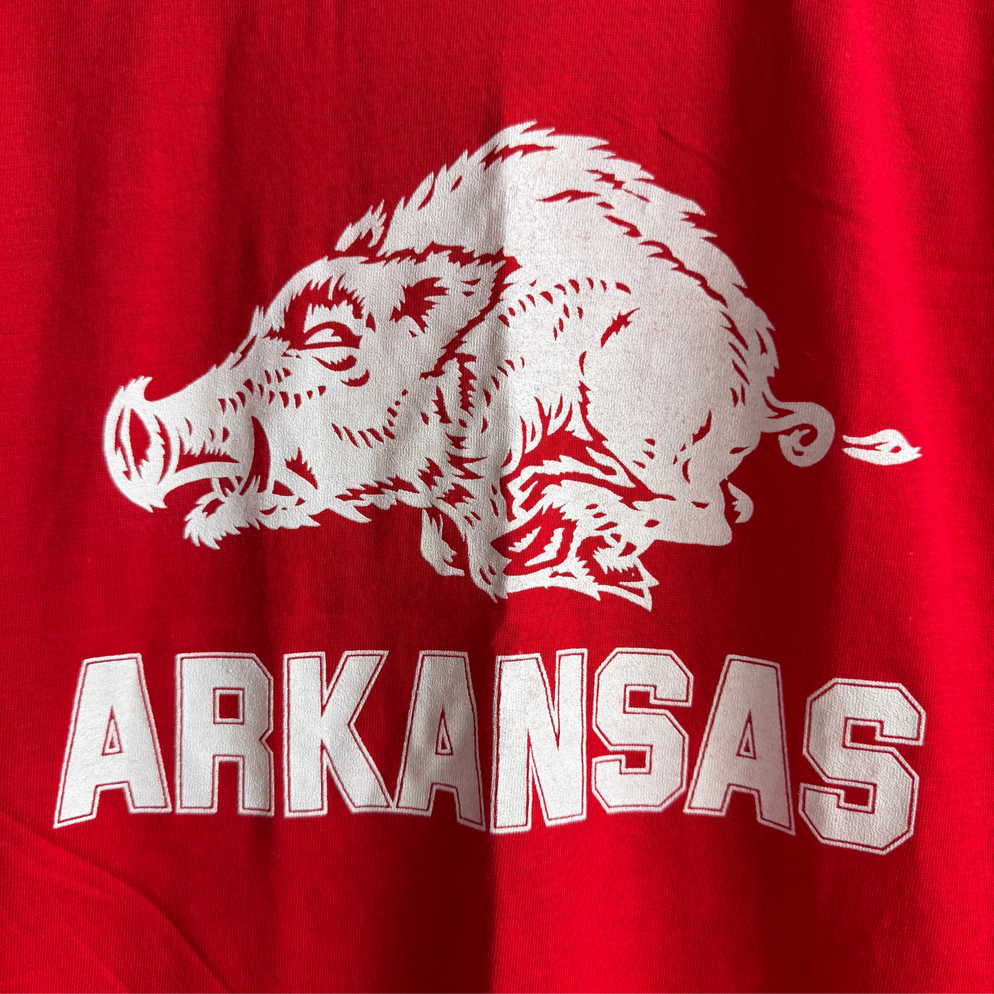 1980s Arkansas Razorbacks Red Graphic Tee  - Shop THREADCOUNT Vintage Co.