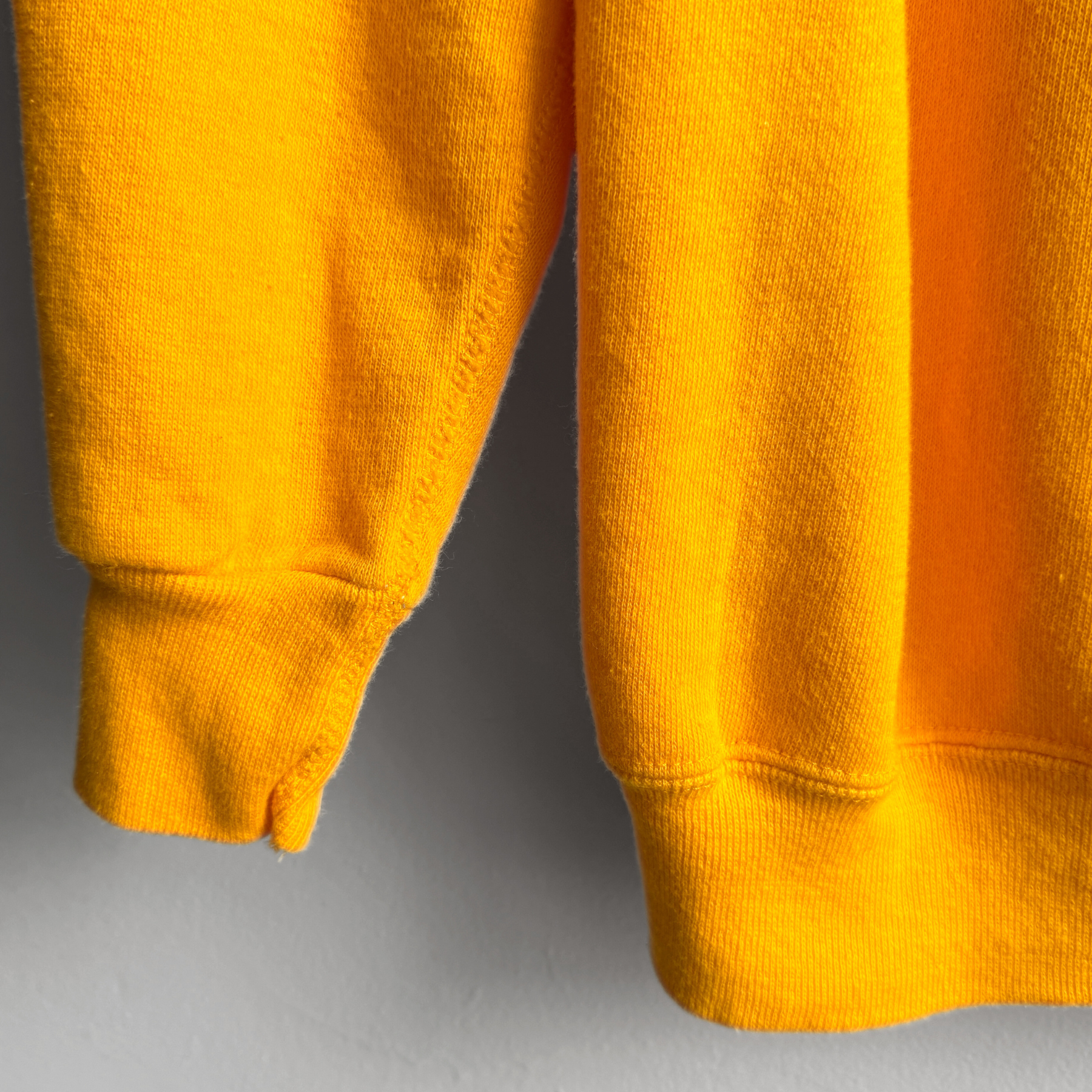 1970s Vulcan Mold Safety Yellow Raglan Sweatshirt  - Shop THREADCOUNT Vintage Co.