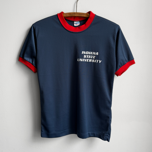 1970s Indiana State University Mesh Ringer Tee  - Shop THREADCOUNT Vintage Co.