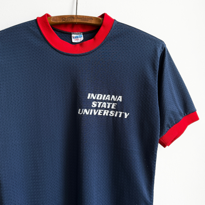 1970s Indiana State University Mesh Ringer Tee  - Shop THREADCOUNT Vintage Co.