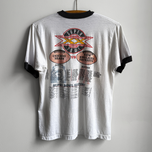 1980s Chicago Bears vs Patriots Super Bowl Graphic Tee