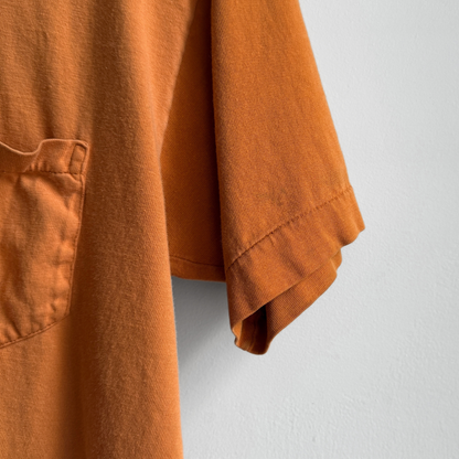 1960s Orange Blank Selvedge Pocket Tee  - Shop THREADCOUNT Vintage Co.