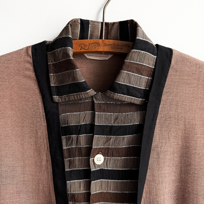 1950s Brown & Black Split Front Rayon Shirt  - Shop THREADCOUNT Vintage Co.