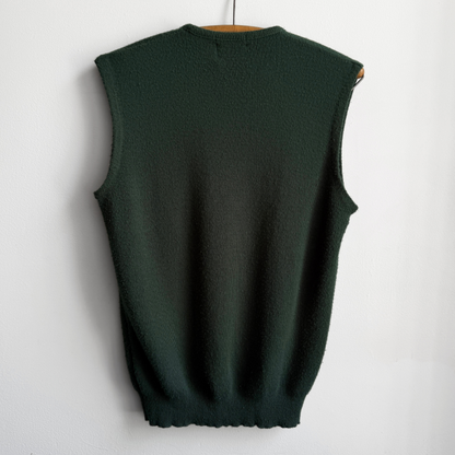 1970s Dark Green V-Neck Sweater Vest  - Shop THREADCOUNT Vintage Co.
