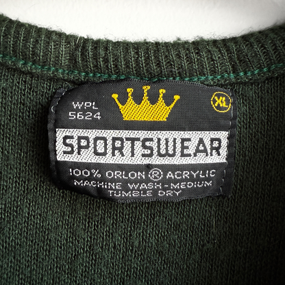 1970s Dark Green V-Neck Sweater Vest  - Shop THREADCOUNT Vintage Co.