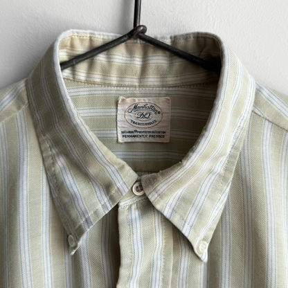 1960s Green & White Striped Shirt