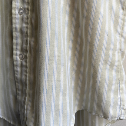 1960s Green & White Striped Shirt