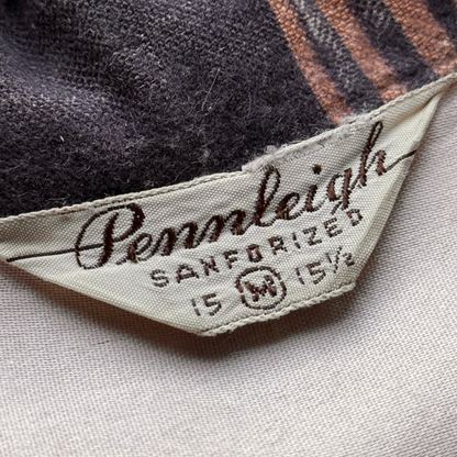 1950s Brown & Black Plaid Cotton Shirt