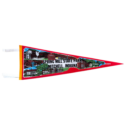 1970s Spring Mill State Park Indiana Pennant