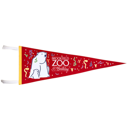 1980s Brookfield Zoo 50th Birthday Pennant