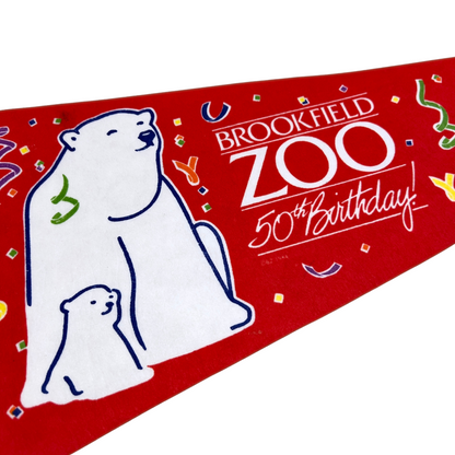 1980s Brookfield Zoo 50th Birthday Pennant