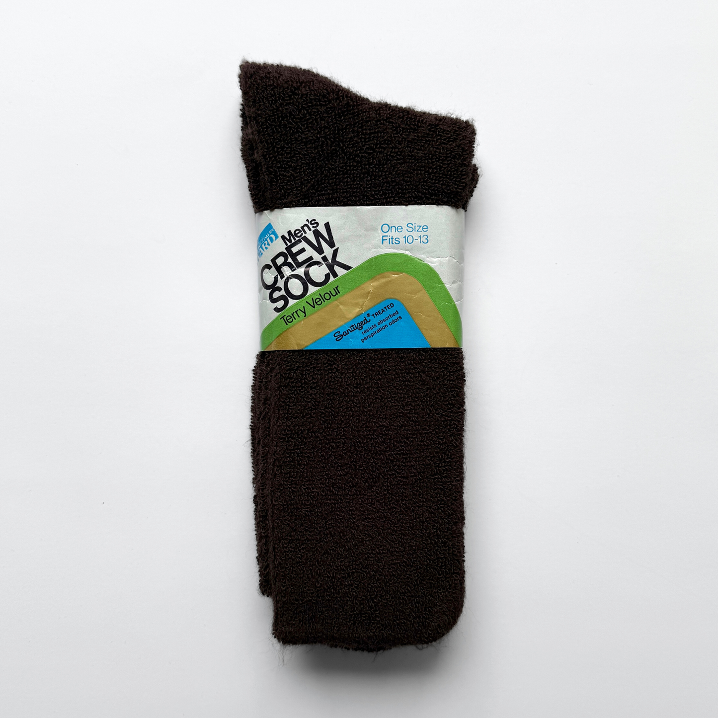 1980s Brown Terry Velour Crew Socks