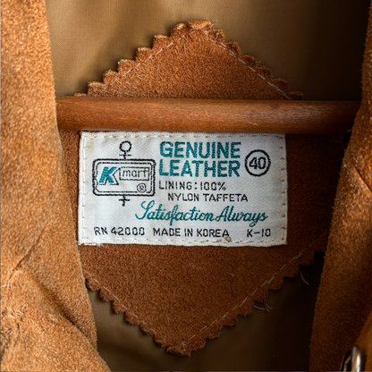 1970s Brown Genuine Suede Leather Snap Jacket
