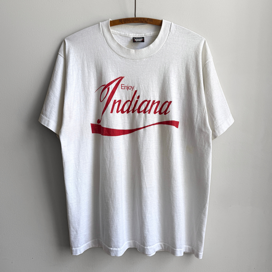 1990s Enjoy Indiana White Graphic Tee