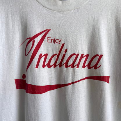 1990s Enjoy Indiana White Graphic Tee