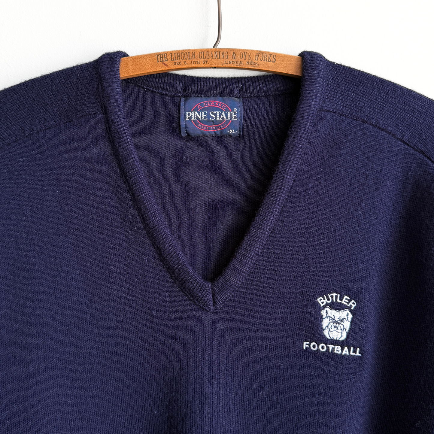 1980s Butler Football Acrylic V-Neck Sweater